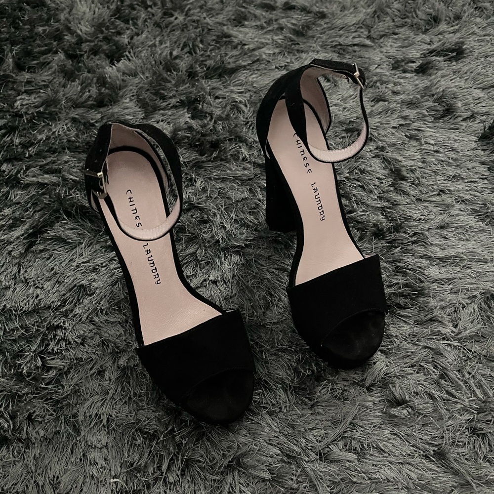 Black platform heels.